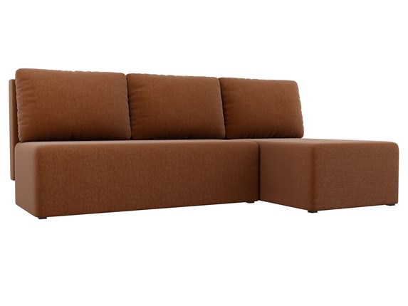 Угловой диван Поло, Коричневый (рогожка) в Твери - изображение