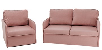 Комплект мебели Амира розовый диван + кресло в Твери
