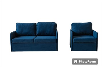 Комплект мебели Амира синий диван + кресло в Твери