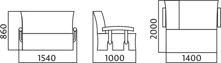 Прямой диван Аккордеон с боковинами, спальное место 1400 в Твери - изображение 4