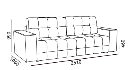 Прямой диван Элегант БД 2022 в Твери - изображение 4