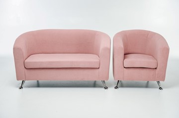 Комплект мебели Брамс  цвет розовый диван 2Д + кресло в Твери