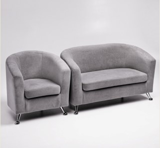 Комплект мебели Брамс  цвет серый диван 2Д + кресло в Твери
