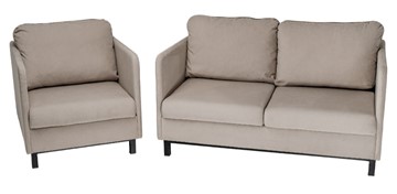 Комплект мебели диван + кресло-кровать Бэст бежевый в Твери
