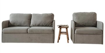 Комплект мебели Амира серый диван + кресло в Твери