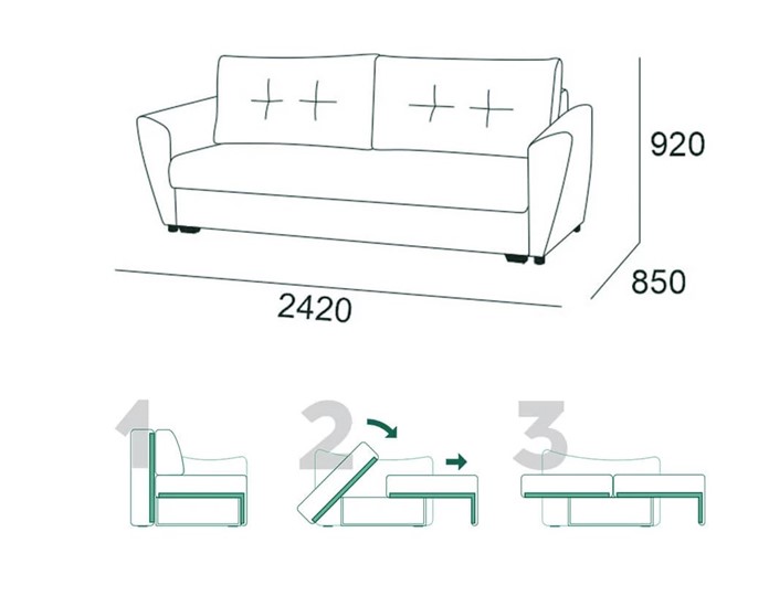 Прямой диван Мальта 1 К БД в Твери - изображение 5