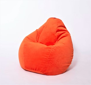 Кресло-мешок Груша большое, велюр однотон, оранжевое в Твери