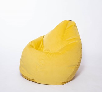 Кресло-мешок Груша большое, велюр однотон, лимонное в Твери