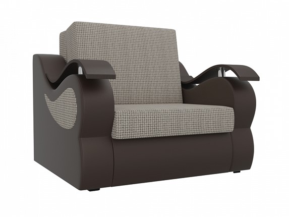 Кресло-кровать Меркурий (60), Корфу 02 (рогожка)/черный (экокожа) в Твери - изображение