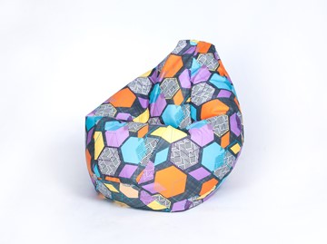 Кресло-мешок Груша малое, велюр принт, геометрия в Твери