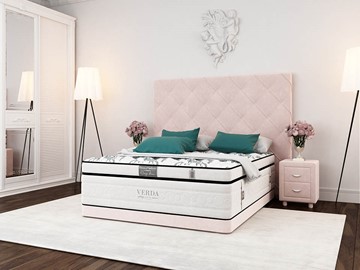 Кровать в спальню Style Compact/Basement 180х200, Флок (Велсофт Винтажный розовый) в Твери