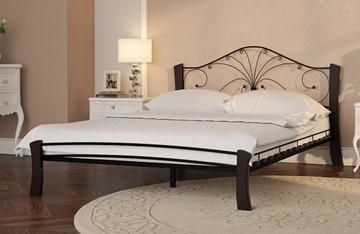 Полутороспальная кровать Фортуна 4 Лайт, 1200, черный/шоколад в Твери