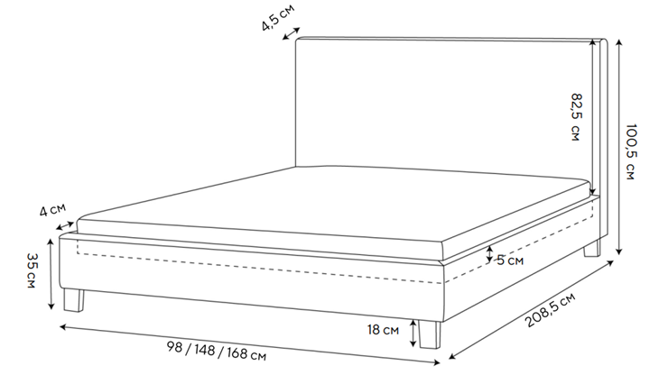 Кровать Claro 160х200, Велюр (Monopoly Миндаль (111)) в Твери - изображение 1