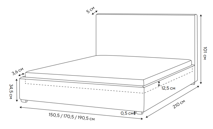 Кровать двуспальная Mono 140х200, Велюр (Monopoly Миндаль (111)) в Твери - изображение 1