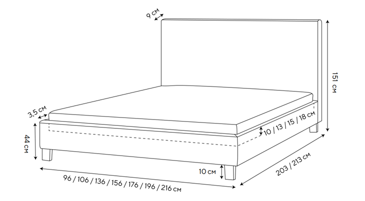 Двуспальная кровать Rhomby 160х200, Рогожка (Тетра Бежевый) в Твери - изображение 1