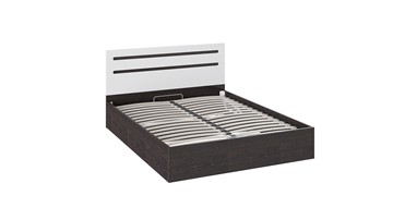Двуспальная кровать с подъемным механизмом Фьюжн ТД-260.01.04 (Белый глянец, Венге Линум) в Твери