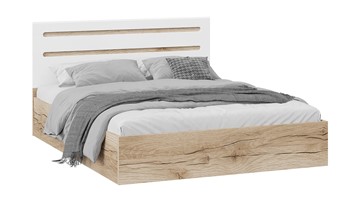 Кровать 2-спальная с подъемным механизмом Фьюжн ТД-260.01.04 (Дуб Делано, Белый глянец) в Твери