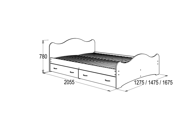 Кровать односпальная 6 с ящиками, 80х200 Венге с основанием в Твери - изображение 1