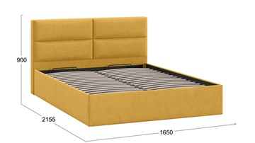 Двуспальная кровать с механизмом Глосс Тип 1 (Микровелюр Wellmart Yellow) в Твери - предосмотр 1