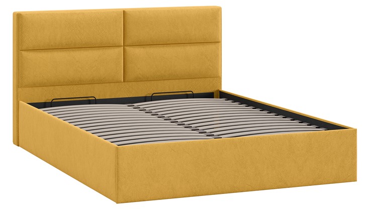 Двуспальная кровать с механизмом Глосс Тип 1 (Микровелюр Wellmart Yellow) в Твери - изображение 2
