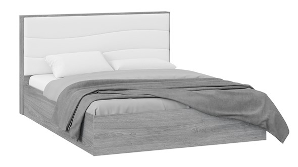 Двуспальная кровать с механизмом Миранда тип 1 (Дуб Гамильтон/Белый глянец) в Твери - изображение