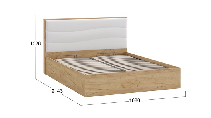 Кровать с механизмом двуспальная Миранда тип 1 (Дуб крафт золотой/Белый глянец) в Твери - изображение 1