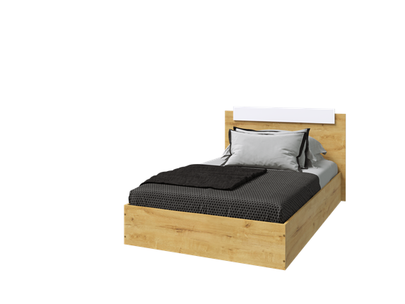 Спальная кровать Эко 900 ЛДСП, Дуб вотан/Белый в Твери - изображение