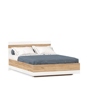 Кровать в спальню Фиджи 1400 с подъемным механизмом ЛД 659.081, Дуб золотой/Белый в Твери
