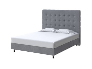 Кровать 1,5-спальная Madrid Boxspring Standart 140х200, Велюр (Monopoly Британский серый (996)) в Твери