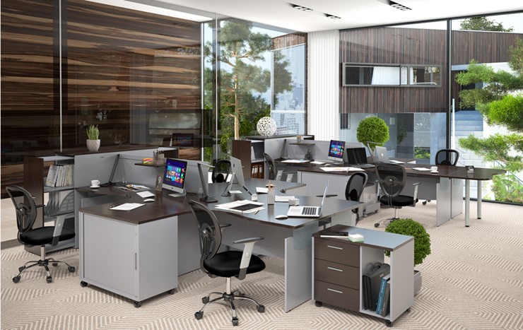 Офисный набор мебели OFFIX-NEW для двух сотрудников и руководителя в Твери - изображение 1