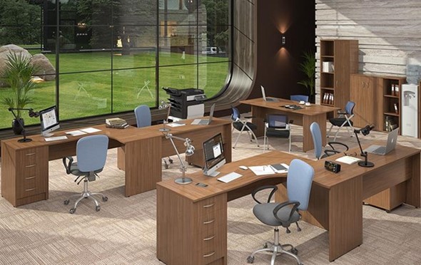 Офисный набор мебели IMAGO три стола, 2 шкафа, стеллаж, тумба в Твери - изображение
