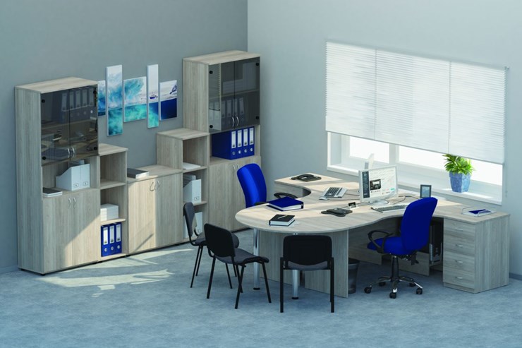Офисный набор мебели Twin для 2 сотрудников с совмещенными столами в Твери - изображение