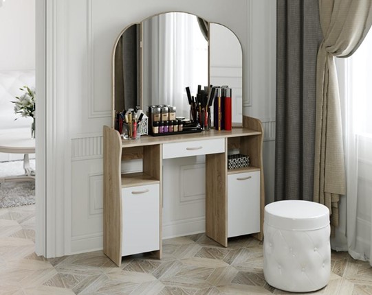 Столик туалетный София Т2, цвет Дуб сонома/Белый в Твери - изображение