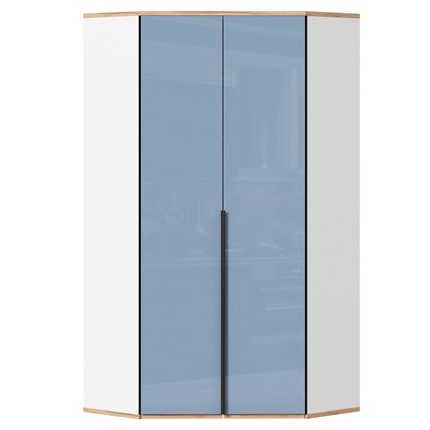 Угловой детский шкаф Урбан 528.060, белый/капри синий в Твери - изображение