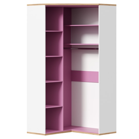 Угловой шкаф детский Урбан 528.060, белый/розовый в Твери - изображение 3