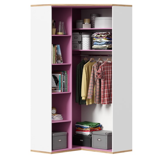 Угловой шкаф детский Урбан 528.060, белый/розовый в Твери - изображение 4