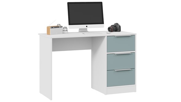 Стол письменный Марли Тип 1 (Белый/Серо-голубой) в Твери - изображение