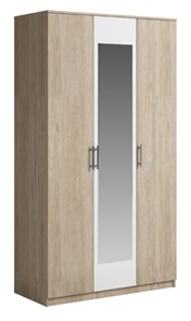 Шкаф 3 двери Genesis Светлана, с зеркалом, белый/дуб сонома в Твери