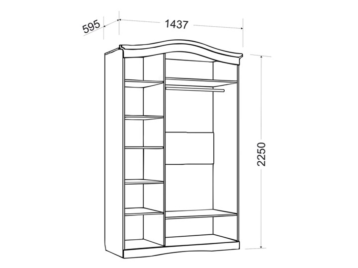 Шкаф трехдверный Гертруда, М2, белая лиственница/ясень жемчужный в Твери - изображение 1