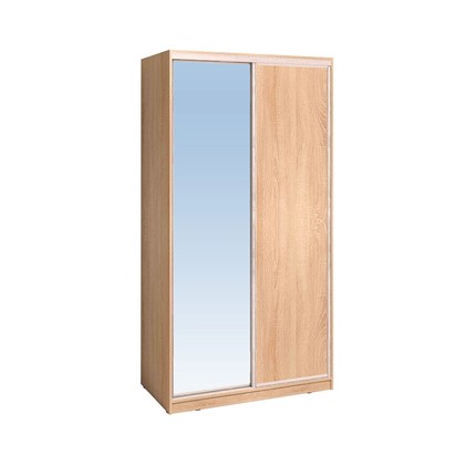 Шкаф 2-х створчатый 1200 Домашний Зеркало/ЛДСП, Дуб Сонома в Твери - изображение