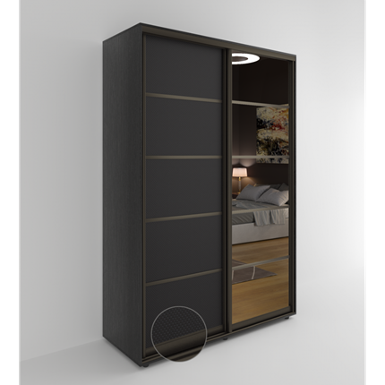 Шкаф 2-х дверный Акцент-Квадро 2-КВ (Эко кожа Версаль) 2303х1200х600, Венге в Твери - изображение