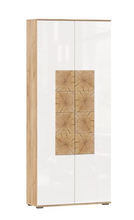 Шкаф двухстворчатый Фиджи с декоративными накладками 659.310, Дуб Золотой/Белый в Твери - изображение
