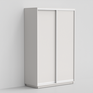 Шкаф 2-х створчатый ЭКО-Сим Д 220х140х60, Белый матовый/белый глянец в Твери