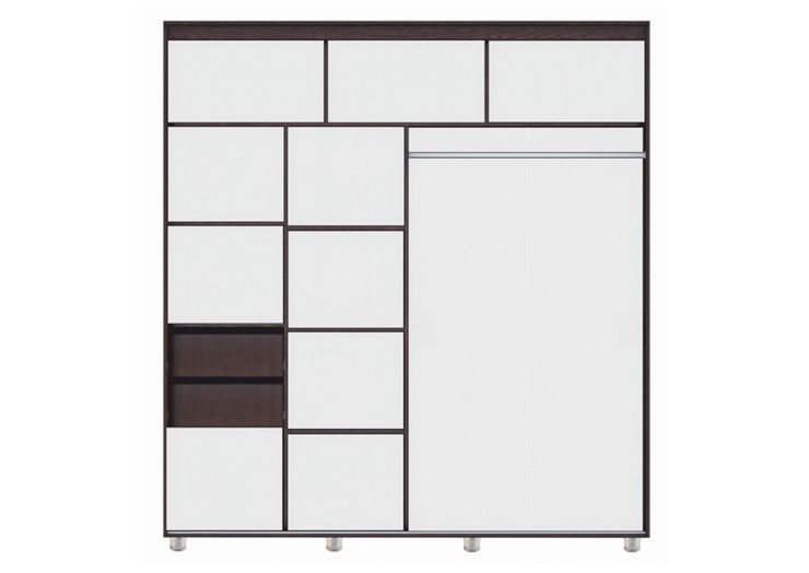 Шкаф 2-х дверный Комфорт №12 2.0 с фигурными зеркалами, Венге в Твери - изображение 1