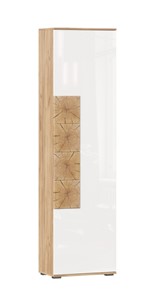 Шкаф одностворчатый Фиджи с декоративными накладками 659.300, Дуб Золотой/Белый в Твери