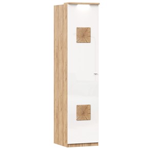 Шкаф одностворчатый с декор. накладками Фиджи 659.225, белый в Твери