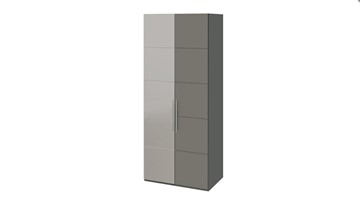 Шкаф распашной Наоми с 1 зеркальной левой дверью, цвет Фон серый, Джут СМ-208.07.04 L в Твери