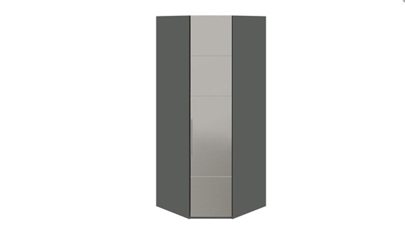 Угловой шкаф Наоми с зеркальной правой дверью, цвет Фон серый, Джут СМ-208.07.07 R в Твери - изображение