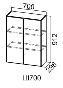 Навесной кухонный шкаф Модус, Ш700/912, галифакс в Твери