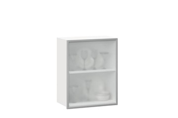 Шкаф кухонный 600, Шервуд, со стеклом правый, ЛД 281.352.000.116, белый/серый в Твери